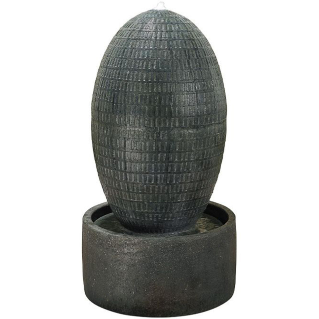 Tranquillity Large Ripple Vase LED Solar Water Feature - Size: 100 x 55 x 55cm - Grey - Wilko - image 1