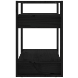 vidaXL 2 Shelf Black Solid Pine Wood Bookcase - Size: 57 x 60 x 35cm - Wilko - thumbnail 5