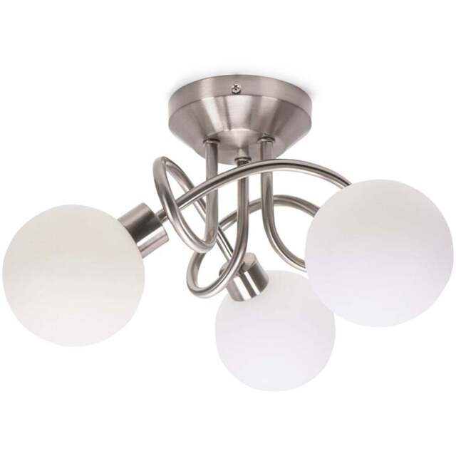 ValueLights Velika 3 Way Opaque Flush Chrome LED Ceiling Light - Size: 19.5 x 32.5 x 29.5cm - Silver - Wilko - image 1