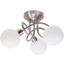 ValueLights Velika 3 Way Opaque Flush Chrome LED Ceiling Light - Size: 19.5 x 32.5 x 29.5cm - Silver - Wilko - thumbnail 1