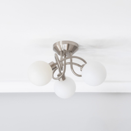 ValueLights Velika 3 Way Opaque Flush Chrome LED Ceiling Light - Size: 19.5 x 32.5 x 29.5cm - Silver - Wilko - thumbnail 5
