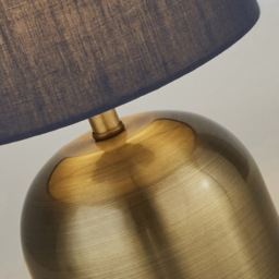 Lighting Collection Satin Brass Touch Lamp with Navy Shade - Size: 27.5 x 16 x 16cm - Blue - Wilko - thumbnail 5