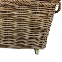 Red Hamper Extra Large Rope Handle Wicker Log Basket - Size: 57 x 72 x 44cm - Brown - Wilko - thumbnail 4