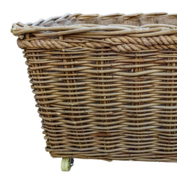 Red Hamper Extra Large Rope Handle Wicker Log Basket - Size: 57 x 72 x 44cm - Brown - Wilko - thumbnail 3