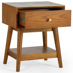 Julian Bowen Lowry Single Drawer Cherry Ash Wood Veneer Side Table - Grey - Wilko - thumbnail 5