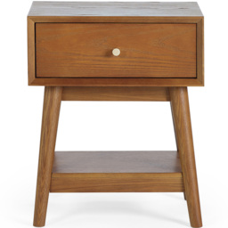 Julian Bowen Lowry Single Drawer Cherry Ash Wood Veneer Side Table - Grey - Wilko - thumbnail 4