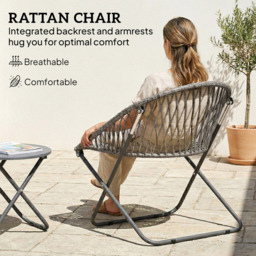 Outsunny 2 Seater Grey Rattan Foldable Garden Bistro Set - Wilko - thumbnail 7