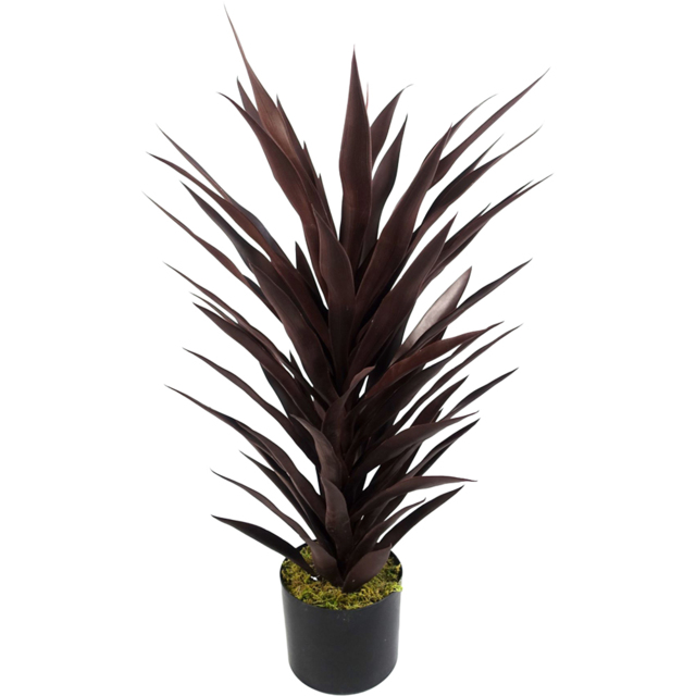 Botanik Dark Red Yukka Artificial Plant in Pot 3ft - Size: 85 x 50 x 50cm - Wilko - image 1