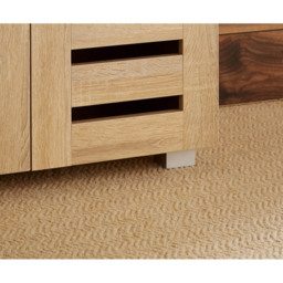 Home Source Oslo 2 Door Oak Effect Shoe Cabinet - Size: 87.2 x 60 x 33cm - Brown - Wilko - thumbnail 5