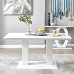 Furniturebox Molini Cesano 6 Seater Dining Set White Gloss Green and Black - Grey - Wilko - thumbnail 3