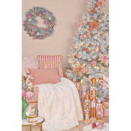 The Seasonal Gift Co. Blush Pink Velvet Bauble 16cm - Size: 1 Piece - Wilko - thumbnail 4