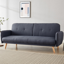 Home Detail Belmont Double Sleeper Charcoal Fabric Sofa Bed - Size: 2 Seater - Grey - Wilko