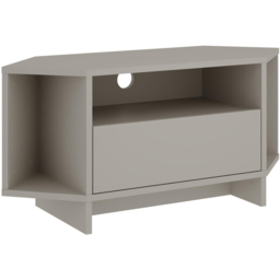Decortie Viva Single Door 3 Shelf Sandstone Corner TV Stand - Size: 45.3 x 95.7 x 35.4cm - Cream - Wilko - thumbnail 3