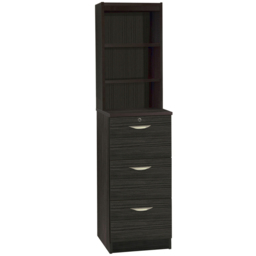 R White Cabinets 3 Drawer 3 Shelf Black Filing Cabinet with Hutch - Size: 182.8 x 47.9 x 54cm - Wilko - thumbnail 3