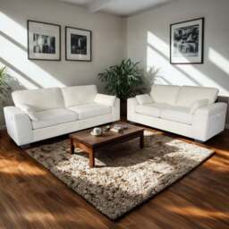 DS Living The Modena 5 Seater Cream Fabric Sofa Set - Wilko - thumbnail 1