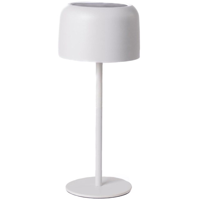 Garden Gear White Solar Garden Table Lamp - Size: 30.5 x 13.2 x 13.2cm - Wilko - image 1