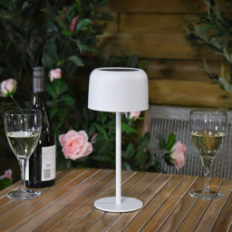 Garden Gear White Solar Garden Table Lamp - Size: 30.5 x 13.2 x 13.2cm - Wilko - thumbnail 3