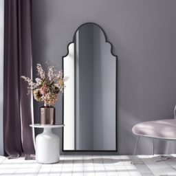 The Arcus Black Arched Metal Leaner Wall Mirror 200 x 85cm - MirrorOutlet - Wilko - thumbnail 3