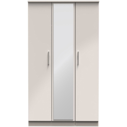 Crowndale Knightsbridge 3 Door Kashmir Gloss Mirror Wardrobe Ready Assembled - Kashmir Gloss & Kashmir - Wilko - thumbnail 3