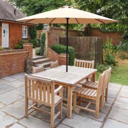 GlamHaus Sand Garden Parasolwith Crank Handle 2.7m - Cream - Wilko - thumbnail 3