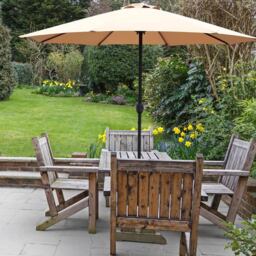 GlamHaus Sand Garden Parasolwith Crank Handle 2.7m - Cream - Wilko - thumbnail 6