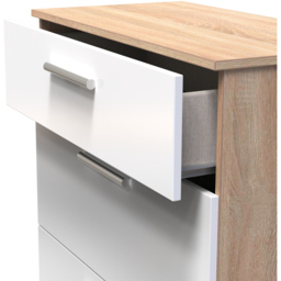 Crowndale Contrast 3 Drawer White and Bardolino Oak Deep Chest Ready Assembled - Wilko - thumbnail 7