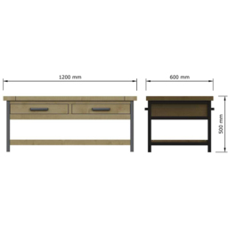 FWStyle Lowry Industrial Storage Coffee Table - Brown - Wilko - thumbnail 7