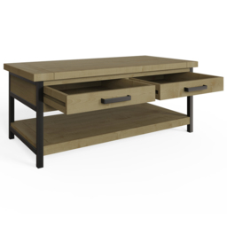 FWStyle Lowry Industrial Storage Coffee Table - Brown - Wilko - thumbnail 4