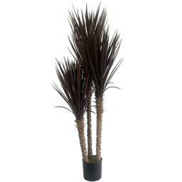 Leaf Dark Brown and Red XL Spiky Triple Yukka Artificial Tree Pot 5ft - Size: 155 x 60 x 60cm - Wilko - thumbnail 1