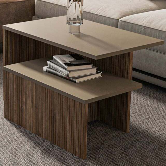 Decorotika Twins Galaxy Alina Nest of Coffee Tables Set of 2 - Size: 42 x 72 x 45cm - Multi - Wilko - image 1