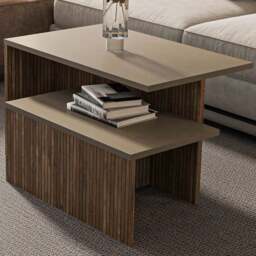 Decorotika Twins Galaxy Alina Nest of Coffee Tables Set of 2 - Size: 42 x 72 x 45cm - Multi - Wilko