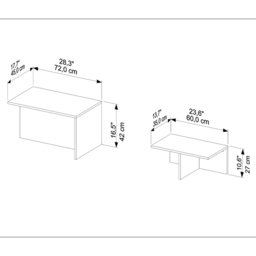 Decorotika Twins Galaxy Alina Nest of Coffee Tables Set of 2 - Size: 42 x 72 x 45cm - Multi - Wilko - thumbnail 7