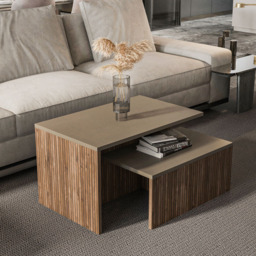 Decorotika Twins Galaxy Alina Nest of Coffee Tables Set of 2 - Size: 42 x 72 x 45cm - Multi - Wilko - thumbnail 5