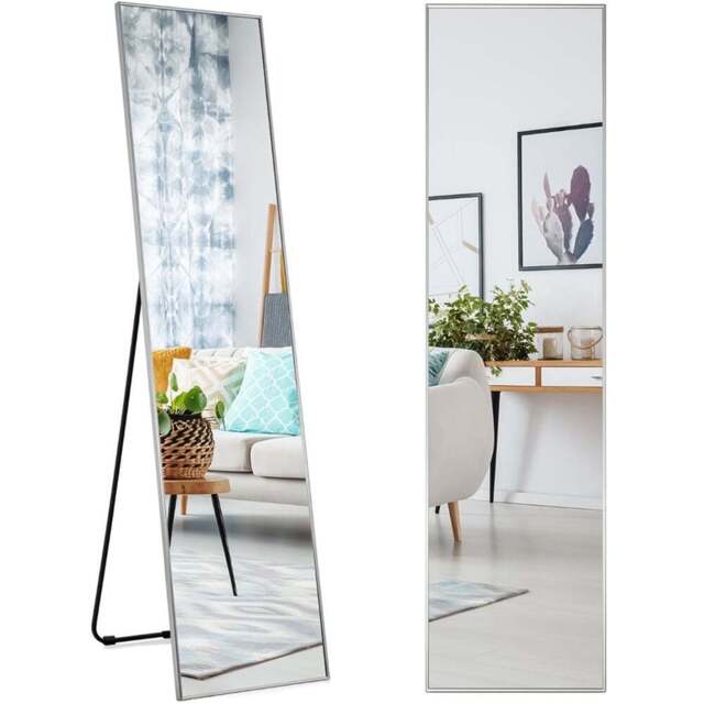 Costway Silver Shatter Proof Full Length Mirror - Size: 160 x 40cm - Wilko - image 1