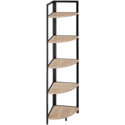 tectake Castlebar 5 Shelf Oak Sonoma Corner Shelving Unit - Brown - Wilko - thumbnail 4