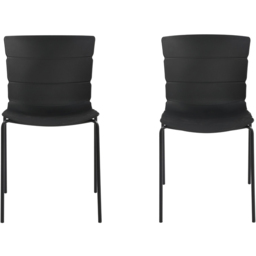 Core Products Bali Set of 2 Black Plastic Kitchen Chair - Wilko - thumbnail 3
