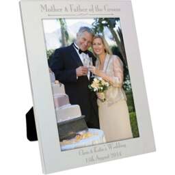 Personalised Memento Personalised Silver Mother and Father of the Groom Photo Frame 5 x 7 inch - Wilko