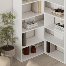 Decortie Molly No.4 12 Shelf White Tall Corner Bookcase - Wilko - thumbnail 5