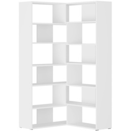 Decortie Molly No.4 12 Shelf White Tall Corner Bookcase - Wilko - thumbnail 3
