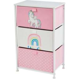 Liberty House Toys 3 Drawer Unicorn Kids Storage Chest - Size: 73 x 45 x 30cm - Wilko