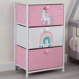 Liberty House Toys 3 Drawer Unicorn Kids Storage Chest - Size: 73 x 45 x 30cm - Wilko - thumbnail 3