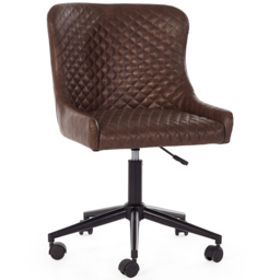 Julian Bowen Luxe Brown Faux Leather Office Chair - Size: 97 x 52 x 60cm - Wilko - thumbnail 3