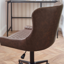 Julian Bowen Luxe Brown Faux Leather Office Chair - Size: 97 x 52 x 60cm - Wilko - thumbnail 7