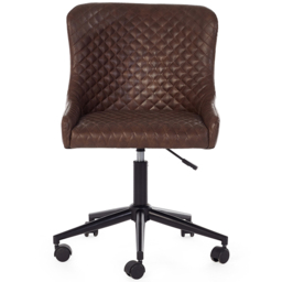 Julian Bowen Luxe Brown Faux Leather Office Chair - Size: 97 x 52 x 60cm - Wilko - thumbnail 4