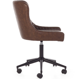 Julian Bowen Luxe Brown Faux Leather Office Chair - Size: 97 x 52 x 60cm - Wilko - thumbnail 5