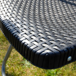 Garden Gear 2 Seater Rattan and Wood Effect Folding Plastic Bistro Set Black - Wilko - thumbnail 7