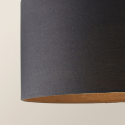 ValueLights Reni Charcoal Drum Shade 3 Drop Bar Chrome Diner LED Ceiling Pendant Light - Size: 123.5 x 98 x 25cm - Black - Wilko - thumbnail 4