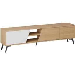 Decortie Fiona 3 Door 2 Shelf White and Oak TV Unit - Size: 48.0  x 180.0  x 35.6 cm - Multi - Wilko - thumbnail 3