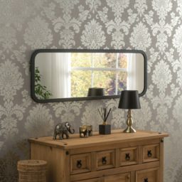 Yearn Black Curved Oblong Mirror 40 x 119cm - Wilko - thumbnail 3