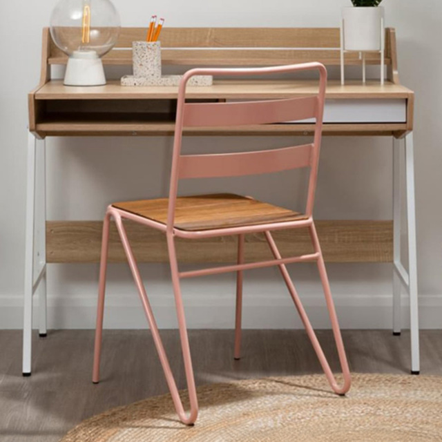 Premier Housewares Bradbury Natural Oak Veneer Desk - Size: 104 x 48 x 89cm - Cream - Interiors by Premier - Wilko - image 1